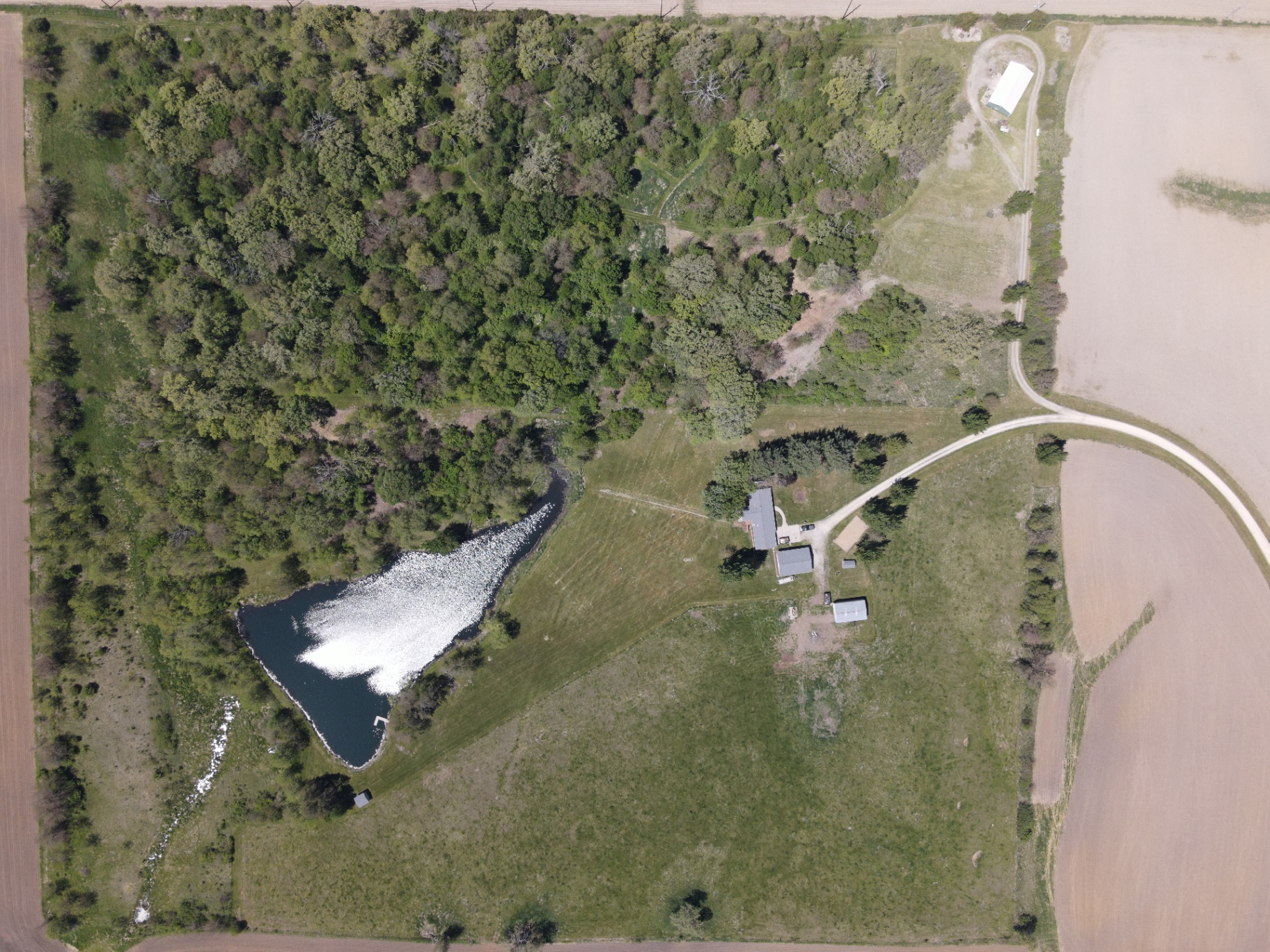 Overhead view of the property